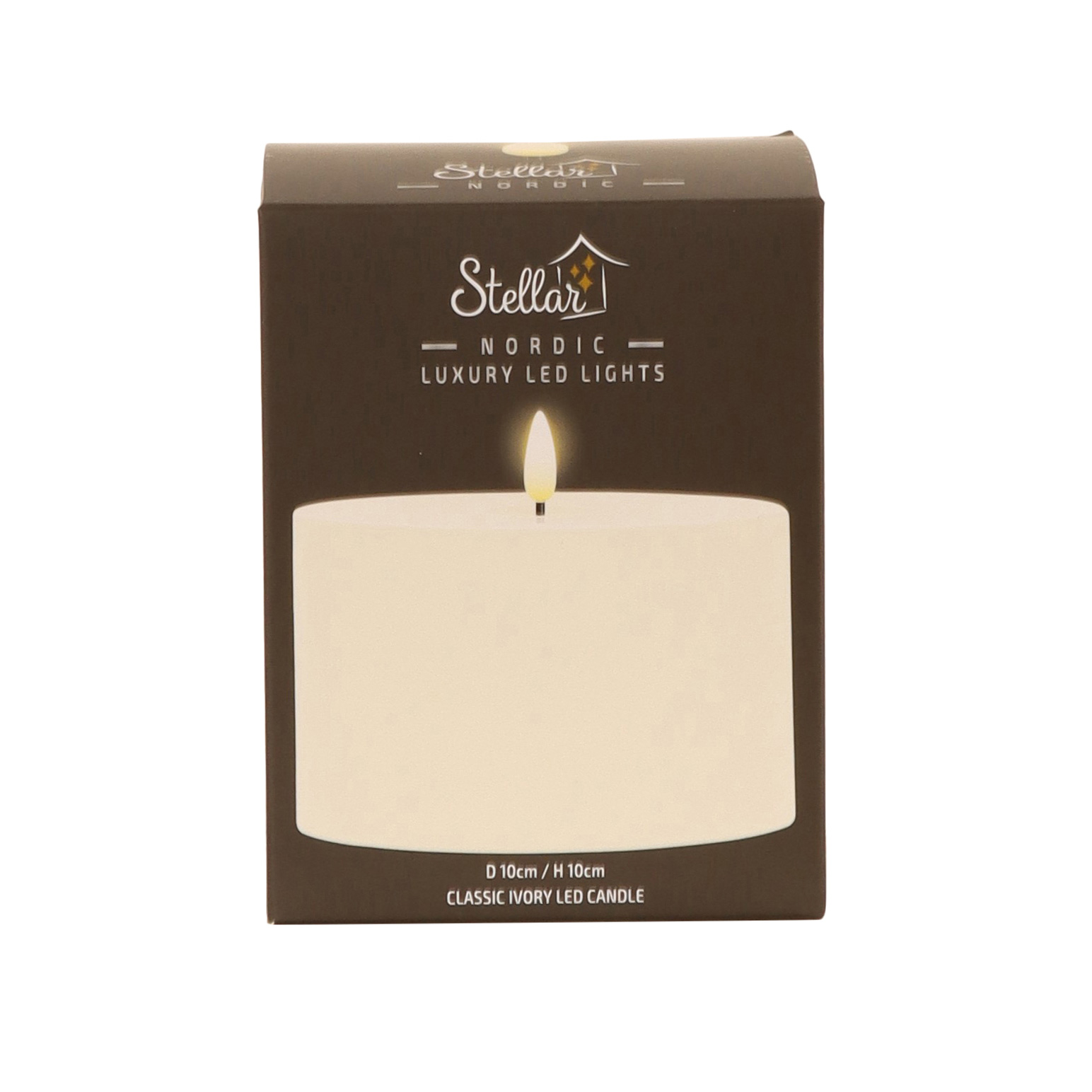 Stellar Haus Classic Ivory Pillar Indoor LED Candle With Timer  10x10cm